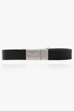 Saint Laurent CZARNY Skórzana bransoleta z logo