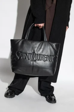 Saint Laurent CZARNY Skórzana torba typu ‘shopper’