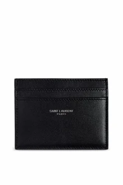 Saint Laurent CZARNY Skórzane etui na karty