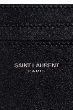 Saint Laurent CZARNY Skórzane etui na karty