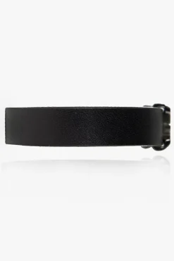 Saint Laurent CZARNY Skórzana bransoleta z logo