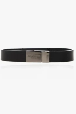 Saint Laurent CZARNY Skórzana bransoleta z logo