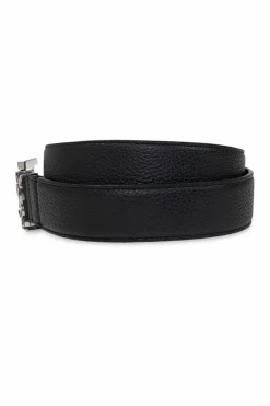 Saint Laurent CZARNY Skórzany pasek z logo