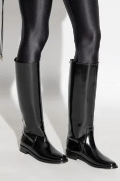 Saint Laurent CZARNY Skórzane kozaki ‘Hunt’