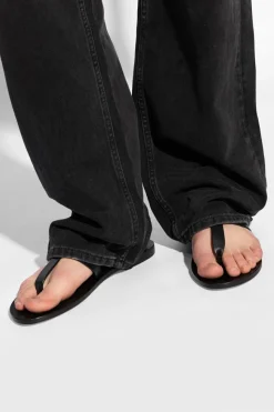 Saint Laurent CZARNY Skórzane sandały