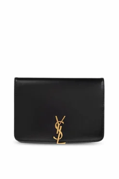 Saint Laurent CZARNY Skórzany portfel