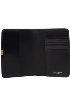 Saint Laurent CZARNY Skórzany portfel