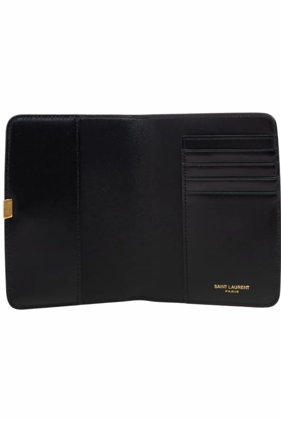 Saint Laurent CZARNY Skórzany portfel