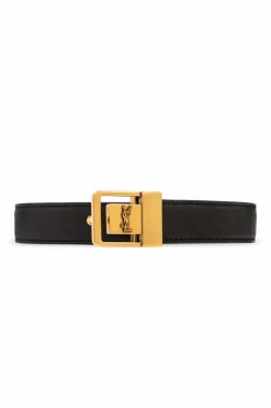 Saint Laurent CZARNY Skórzany pasek