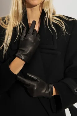 Saint Laurent CZARNY Skórzane rękawiczki