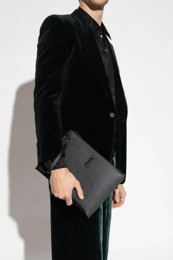 Saint Laurent CZARNY Skórzane etui na tablet