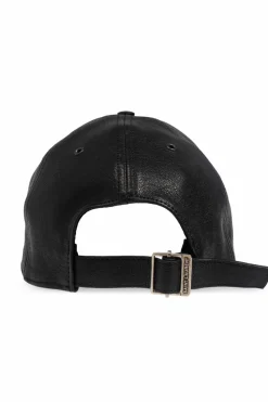 Saint Laurent CZARNY Skórzana czapka