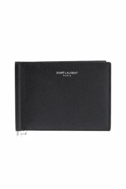 Saint Laurent CZARNY SKÓRZANY PORTFEL