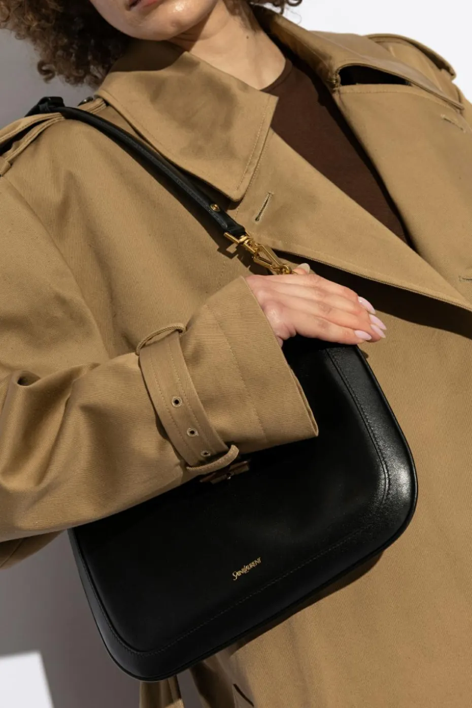 Saint Laurent CZARNY Skórzana torba na ramię