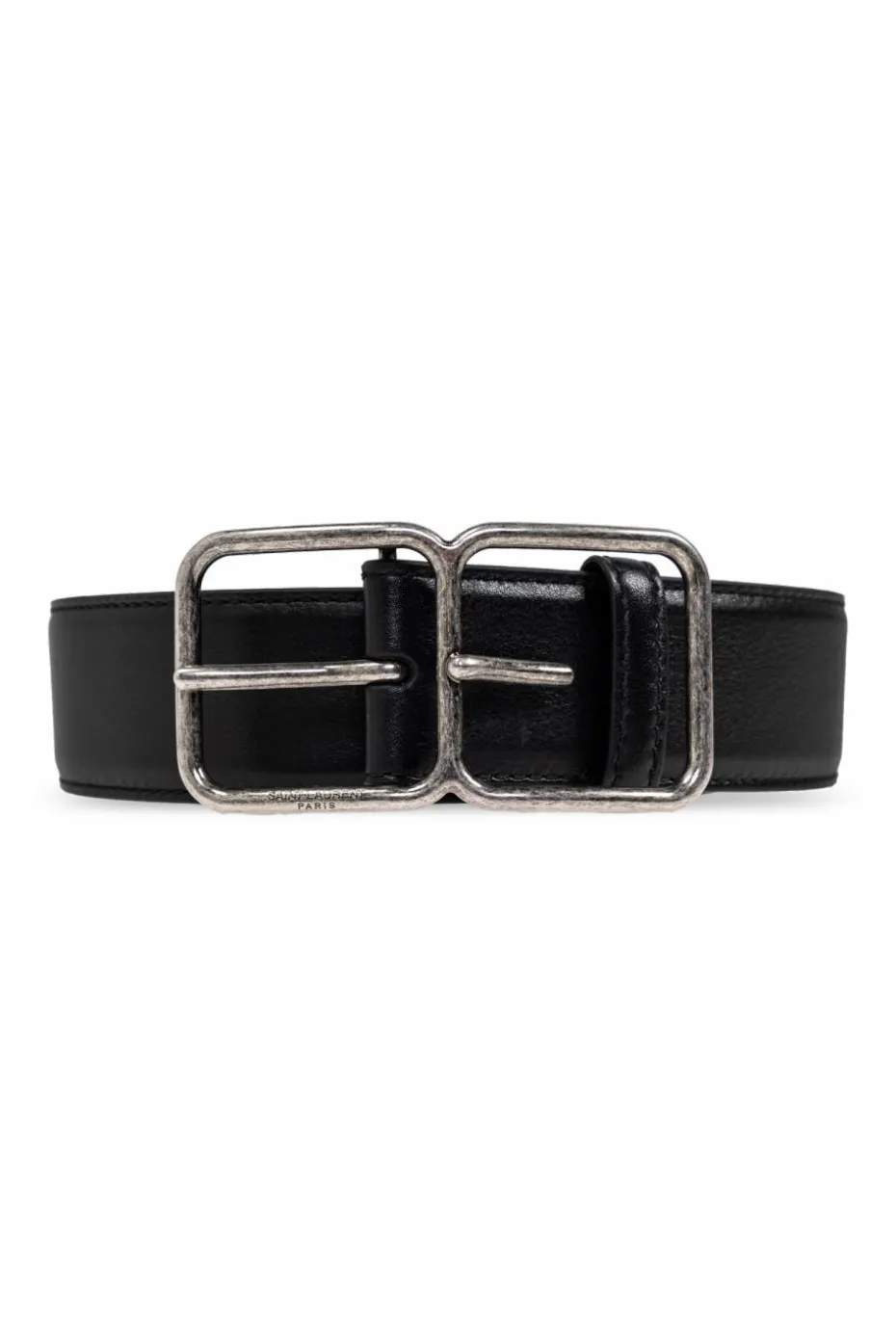 Saint Laurent CZARNY Skórzany pasek