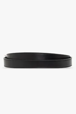 Saint Laurent CZARNY Skórzany pasek z logo