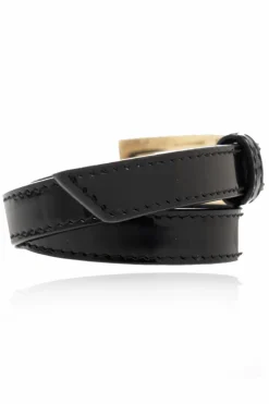 Saint Laurent CZARNY Skórzana bransoleta
