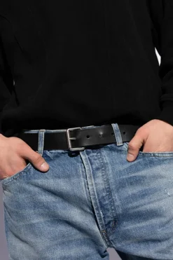 Saint Laurent CZARNY Skórzany pasek