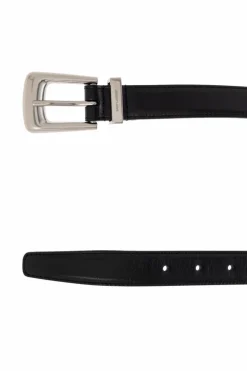 Saint Laurent CZARNY Skórzany pas