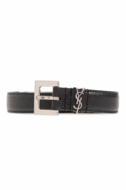 Saint Laurent CZARNY Skórzany pasek