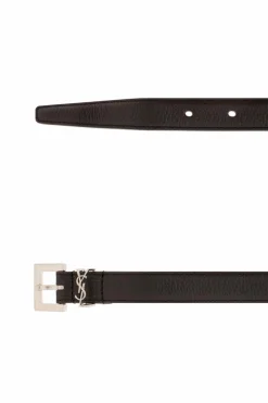Saint Laurent CZARNY Skórzany pasek
