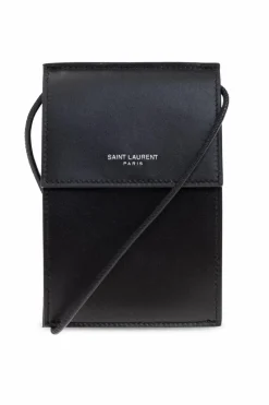 Saint Laurent CZARNY Skórzana torba na szyję