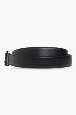 Saint Laurent CZARNY Skórzany pasek z logo