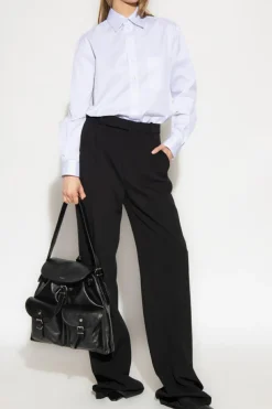 Saint Laurent CZARNY Spodnie w kant