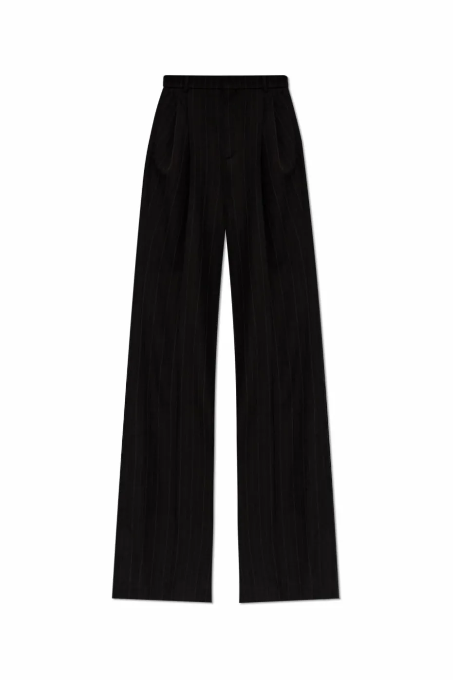 Saint Laurent CZARNY Spodnie ze wzorem w prążki