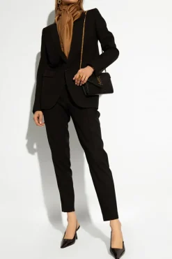 Saint Laurent CZARNY Spodnie z kantem