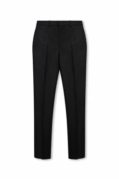 Saint Laurent CZARNY Spodnie ze wzorem w prążki