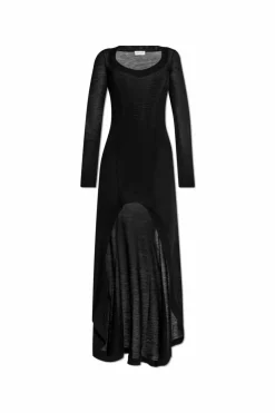 Saint Laurent CZARNY Sukienka z asymetrycznym dołem