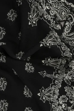 Saint Laurent CZARNY Szal z wzorem ‘paisley’