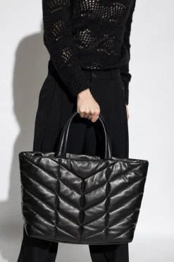 Saint Laurent CZARNY Torba ‘Puffer’ typu ‘shopper’