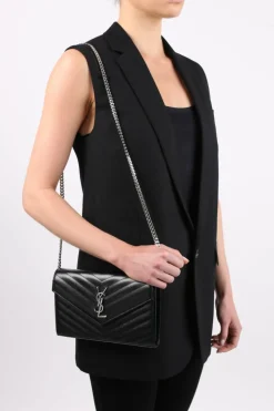 Saint Laurent CZARNY Torba na ramię 'Envelope'