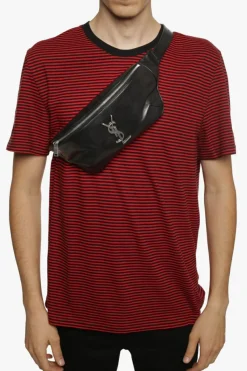 Saint Laurent CZARNY Torba na pas z logo