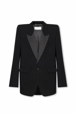 Saint Laurent CZARNY Wełniana marynarka
