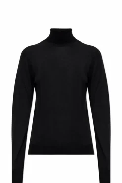 Saint Laurent CZARNY Wełniany golf