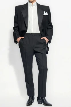 Saint Laurent CZARNY Wełniana marynarka