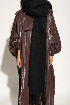 Saint Laurent CZARNY Wełniany szal