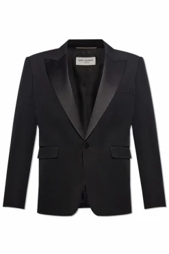 Saint Laurent CZARNY Wełniana marynarka