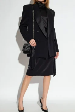 Saint Laurent CZARNY Wełniana marynarka