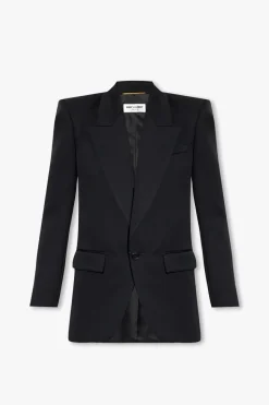 Saint Laurent CZARNY Wełniana marynarka