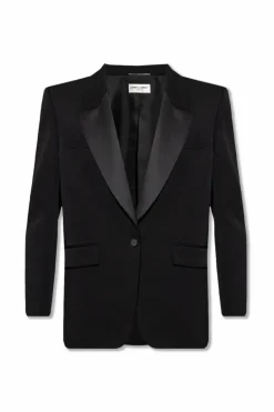 Saint Laurent CZARNY Wełniana marynarka