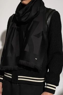 Saint Laurent CZARNY Wełniany szal