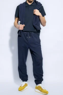 Saint Laurent GRANATOWY Bawełniane polo z logo