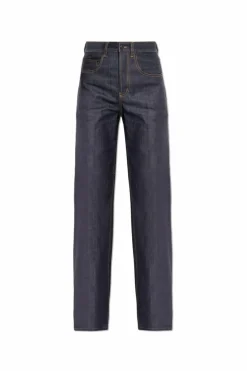 Saint Laurent GRANATOWY Jeansy z nogawkami o prostym kroju