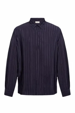 Saint Laurent GRANATOWY Jedwabna koszula