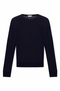 Saint Laurent GRANATOWY Sweter z okrągłym dekoltem