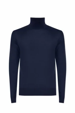 Saint Laurent GRANATOWY Wełniany golf